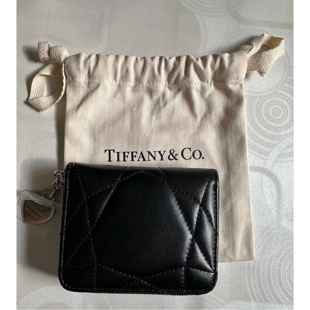 Return to Tiffany® Padded Small Wallet in Black Leather, NWT